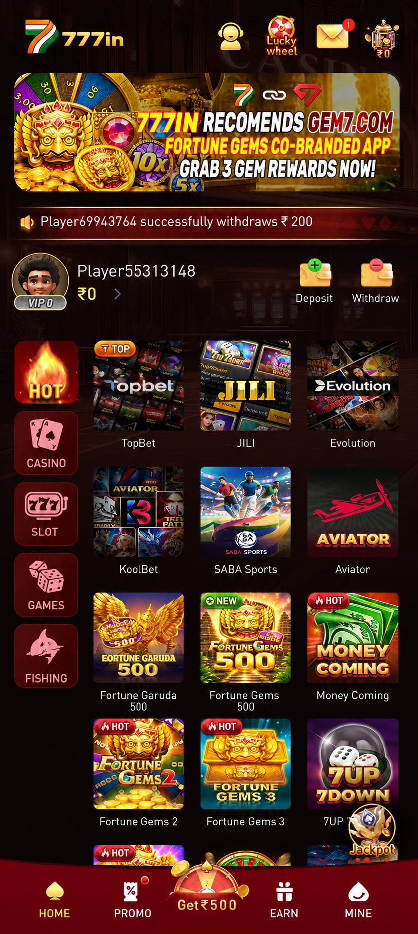777IN App — India's #1 Gaming Platform
